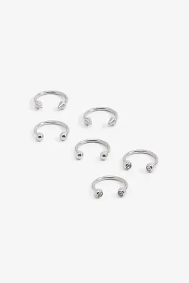 Ardene Pack of Horseshoe Eyebrow Piercings in Silver | Stainless Steel