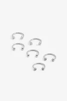 Ardene Pack of Horseshoe Eyebrow Piercings in Silver | Stainless Steel