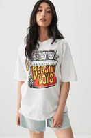 Ardene Oversized Beastie Boys T-Shirt in White | Size | 100% Cotton