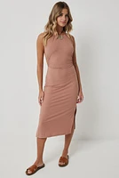 Ardene Open Back Halter Dress in Blush | Size | Polyester/Elastane | Eco-Conscious