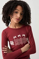Ardene Kids Graphic Long Sleeve T-Shirt in | Size | Polyester/Spandex