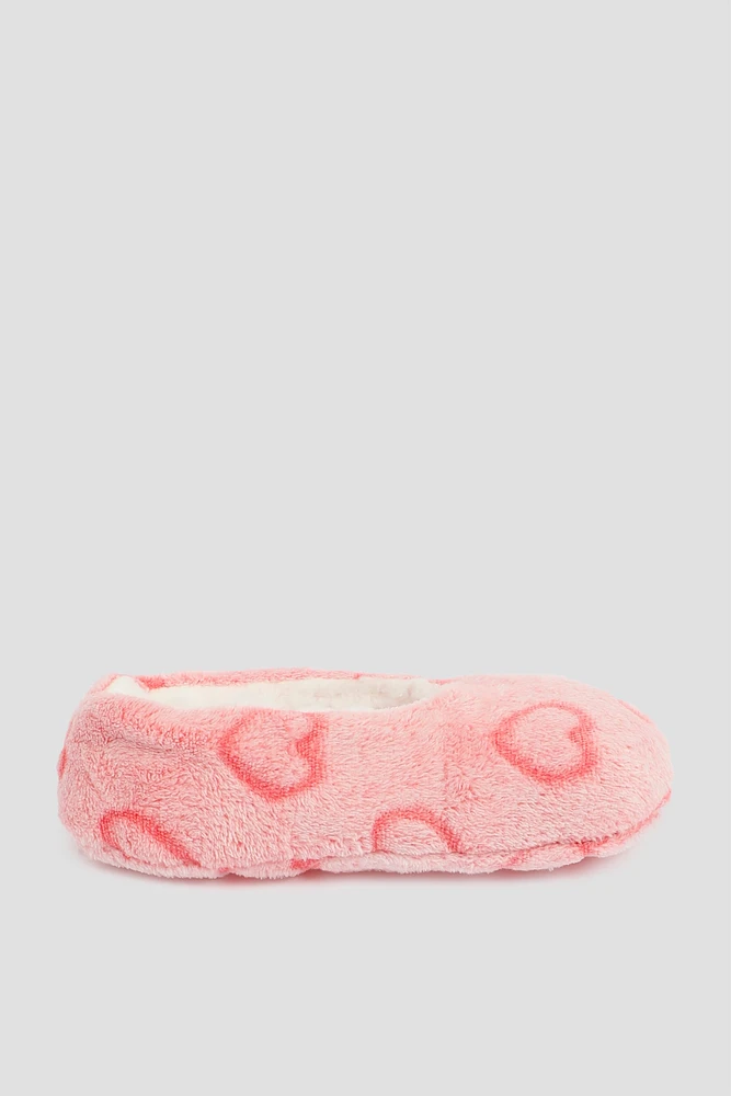 Ardene Heart Slippers in Light Pink | Size | Polyester