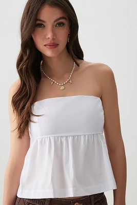 Ardene Babydoll Tank Top in White | Size | Polyester/Cotton