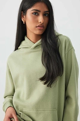 Ardene MADESOFT Fleece Hoodie in Pistachio Delight | Size | Polyester/Cotton | Eco-Conscious