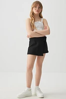 Ardene Kids French Terry Wrap Skort in Black | Size | Polyester/Cotton | Eco-Conscious
