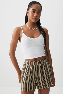 Ardene Basic V-Neck Crop Tank Top in | Size | Cotton/Elastane | Eco-Conscious