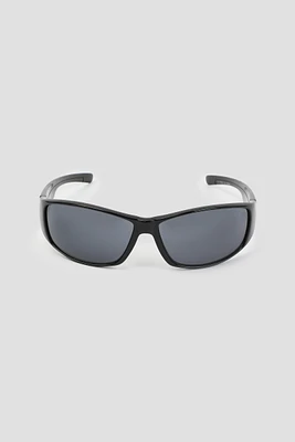 Ardene 90's Wraparound Sunglasses in Black