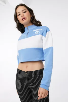 Ardene Colorblock Half-Zip Sweatshirt in | Size | Polyester