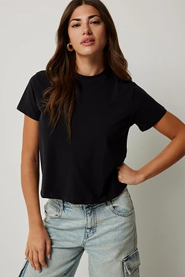 Ardene Basic Short T-Shirt in | Size | Cotton/Elastane | Eco-Conscious