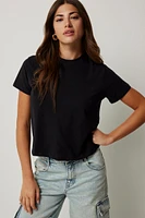 Ardene Basic Short T-Shirt in | Size | Cotton/Elastane | Eco-Conscious