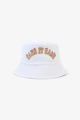Ardene Take It Easy Reversible Bucket Hat in White | 100% Cotton