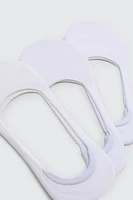 Ardene 3-Pack of Cotton Shoe Liners in White | Polyester/Cotton/Elastane