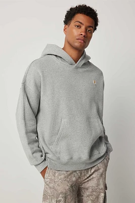 Ardene Man Solid Hoodie For Men in Grey | Size Large | 100% Cotton | Fleece-Lined