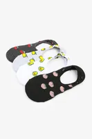 Ardene Pack of Fruit Print Shoe Liners | Polyester/Spandex