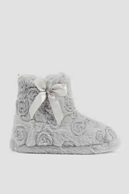 Ardene Rosette Bootie Slippers in Light | Size | 100% Recycled Polyester | Eco-Conscious