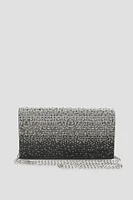 Ardene Ombre Rhinestone Clutch in Black | Polyester