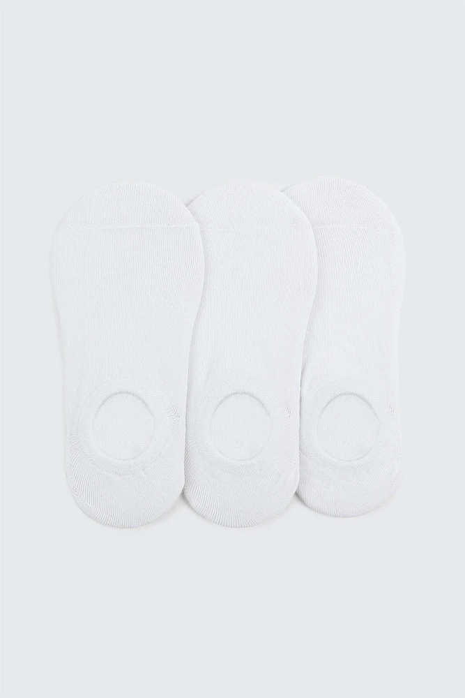 Ardene 3-Pack Cotton Blend Shoe Liners in White | Polyester/Spandex/Cotton