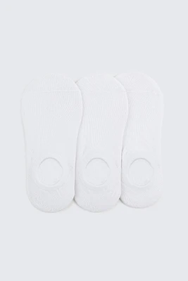 Ardene 3-Pack Cotton Blend Shoe Liners in White | Polyester/Spandex/Cotton