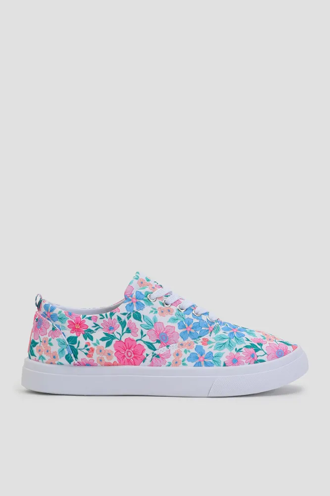 Ardene Canvas Low Top Sneakers in Medium Blue | Size | Eco-Conscious | 100% Recycled