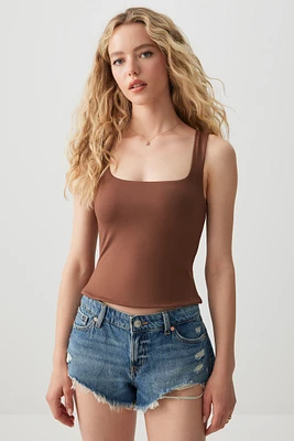 Ardene Basic Crop Double Layer Tank Top in | Size | Polyester/Elastane | Eco-Conscious