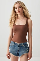 Ardene Basic Crop Double Layer Tank Top in | Size | Polyester/Elastane | Eco-Conscious