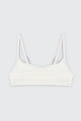 Ardene Kids Crochet Bikini Top in White | Size | Polyester/Spandex/Elastane