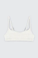 Ardene Kids Crochet Bikini Top in White | Size | Polyester/Spandex/Elastane