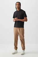 Ardene Man Solid Sports Joggers For Men in Brown | Size | Polyester/Elastane
