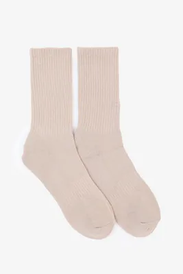 Ardene Man Terry Lined Crew Socks For Men in Beige | Polyester/Spandex/Cotton
