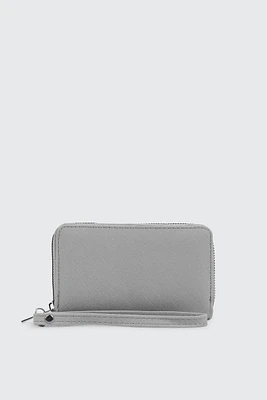 Ardene Small Accordion Wallet in Grey | Faux Leather/Polyester