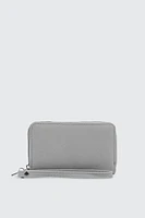 Ardene Small Accordion Wallet in Grey | Faux Leather/Polyester