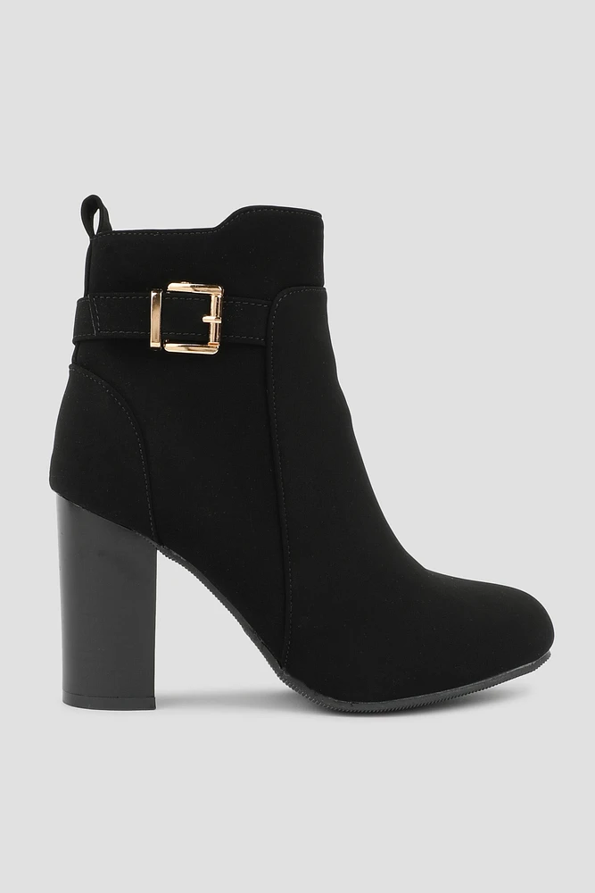 Ardene Faux Suede Buckle Booties in | Size | Eco-Conscious