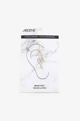 Ardene Gemstone Bar Ear Cuff in Gold | Stainless Steel