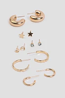 Ardene 6-Pack Star & Moon Earrings in Gold | Stainless Steel