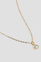 Ardene Solitaire Pendant Necklace in Gold