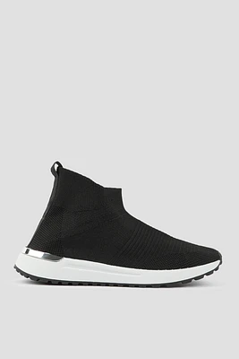Ardene High Top Slip-On Sneakers in Black | Size