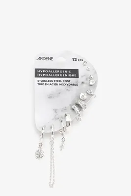 Ardene Pack of Mix & Match Earrings in Silver | Stainless Steel