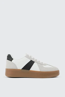 Ardene Retro Thick Sole Sneakers in White | Size | Polyester