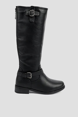 Ardene Riding Boots with Buckles in | Size | Faux Leather | Eco-Conscious