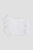 Ardene 3-Pack Athletic Demi Crew Socks in White | Polyester/Spandex