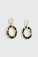 Ardene Leopard Hoop Link Earrings in Gold | Stainless Steel