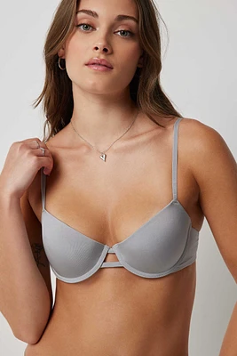 Ardene Shiny Light Lift Bra in Grey | Size 36D | Nylon/Spandex | Microfiber