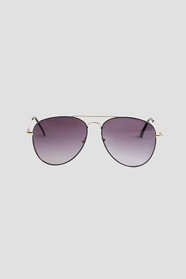 Ardene Aviator Sunglasses with Twisted Detail in Silver