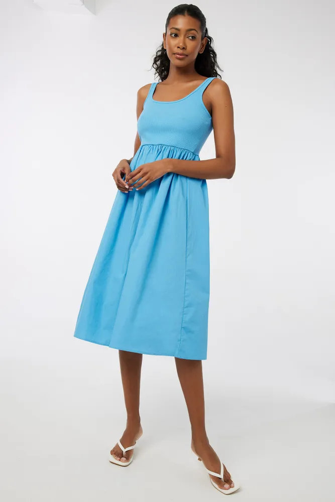 Ardene Contrast Skirt Tank Dress in, Size, 100% Cotton/Elastane