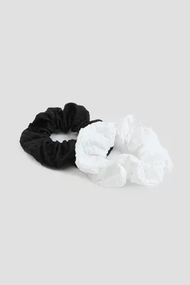 Ardene 2-Pack Textured Scrunchies in White