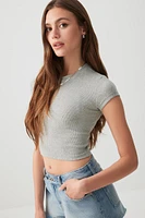 Ardene Ultra Crop Fitted T-Shirt in | Size | Cotton/Elastane