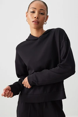 Ardene Scuba Hoodie in Black | Size | Polyester/Spandex