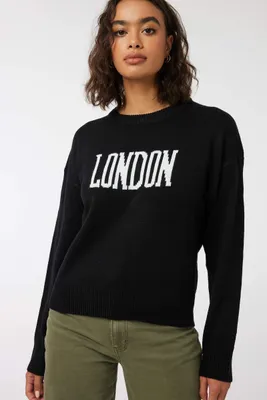 Ardene Popular City Jacquard Sweater in Black | Size | 100% Acrylic