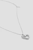 Ardene Twisted Heart Necklace in Silver