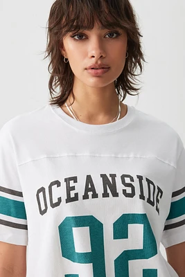 Ardene Graphic Relaxed T-Shirt in Pearl White | Size | 100% Cotton